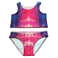 Bikiniset Tropical Sunset in roze-oranje zeemeermin stijl – Mermaid Sisters